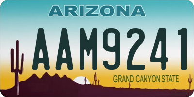 AZ license plate AAM9241