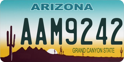 AZ license plate AAM9242