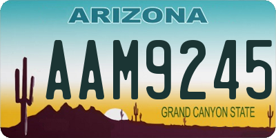 AZ license plate AAM9245