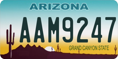 AZ license plate AAM9247