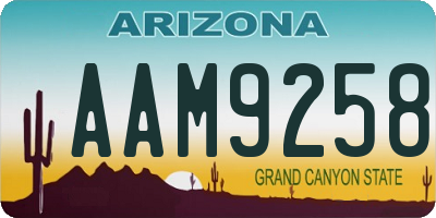 AZ license plate AAM9258