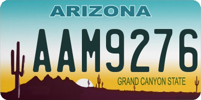 AZ license plate AAM9276