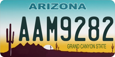 AZ license plate AAM9282