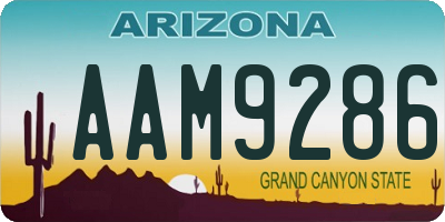 AZ license plate AAM9286