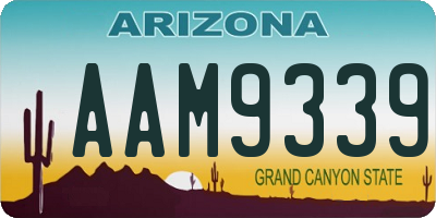 AZ license plate AAM9339