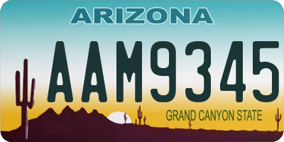 AZ license plate AAM9345