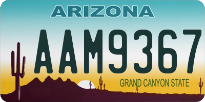 AZ license plate AAM9367