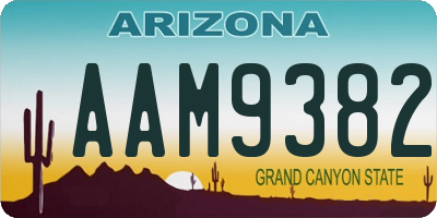 AZ license plate AAM9382