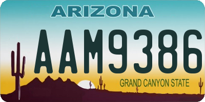 AZ license plate AAM9386