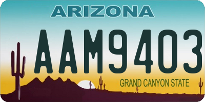 AZ license plate AAM9403
