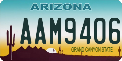 AZ license plate AAM9406