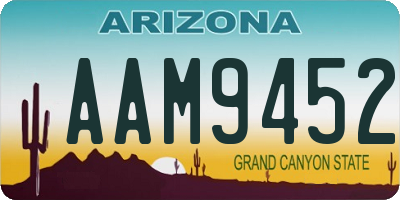 AZ license plate AAM9452