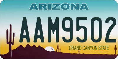 AZ license plate AAM9502