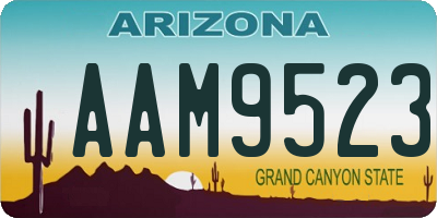 AZ license plate AAM9523