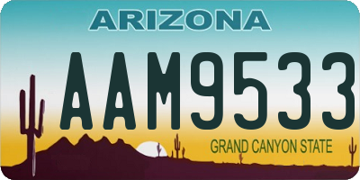 AZ license plate AAM9533