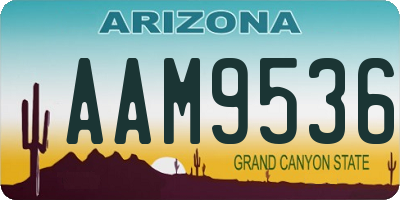 AZ license plate AAM9536