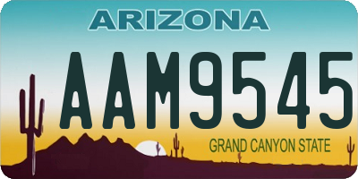 AZ license plate AAM9545