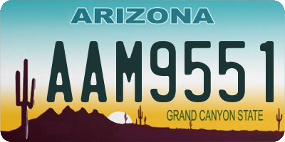 AZ license plate AAM9551