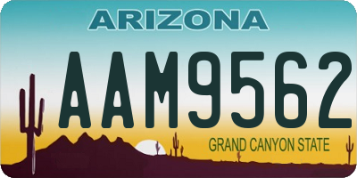 AZ license plate AAM9562