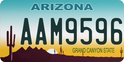 AZ license plate AAM9596