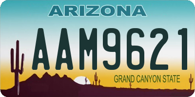 AZ license plate AAM9621