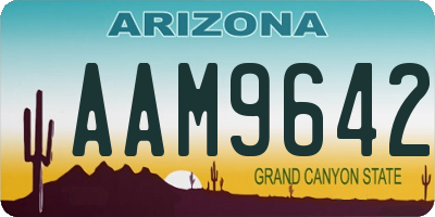 AZ license plate AAM9642