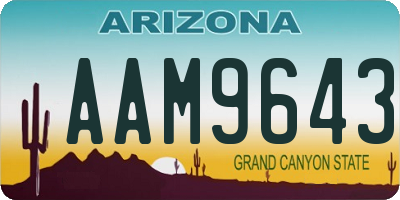 AZ license plate AAM9643