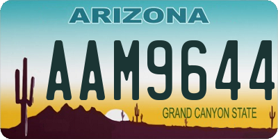 AZ license plate AAM9644