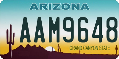 AZ license plate AAM9648