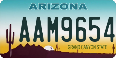 AZ license plate AAM9654