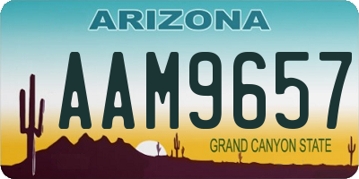 AZ license plate AAM9657
