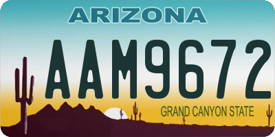 AZ license plate AAM9672