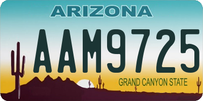 AZ license plate AAM9725