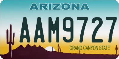 AZ license plate AAM9727