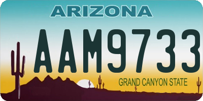AZ license plate AAM9733