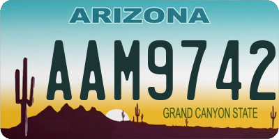 AZ license plate AAM9742