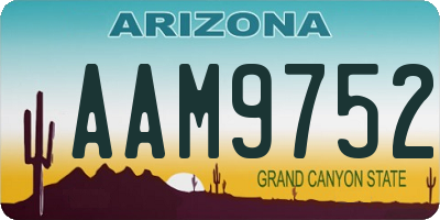 AZ license plate AAM9752