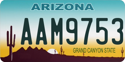 AZ license plate AAM9753