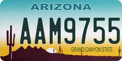 AZ license plate AAM9755