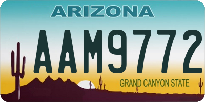 AZ license plate AAM9772