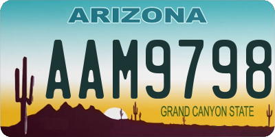 AZ license plate AAM9798