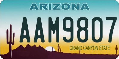 AZ license plate AAM9807