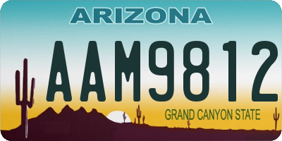 AZ license plate AAM9812