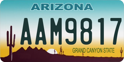 AZ license plate AAM9817