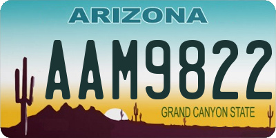 AZ license plate AAM9822