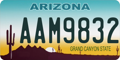 AZ license plate AAM9832