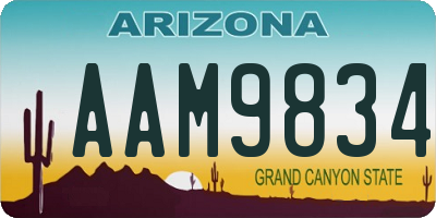 AZ license plate AAM9834