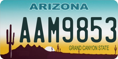 AZ license plate AAM9853