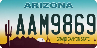 AZ license plate AAM9869