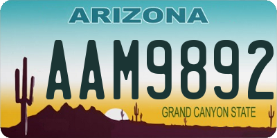 AZ license plate AAM9892